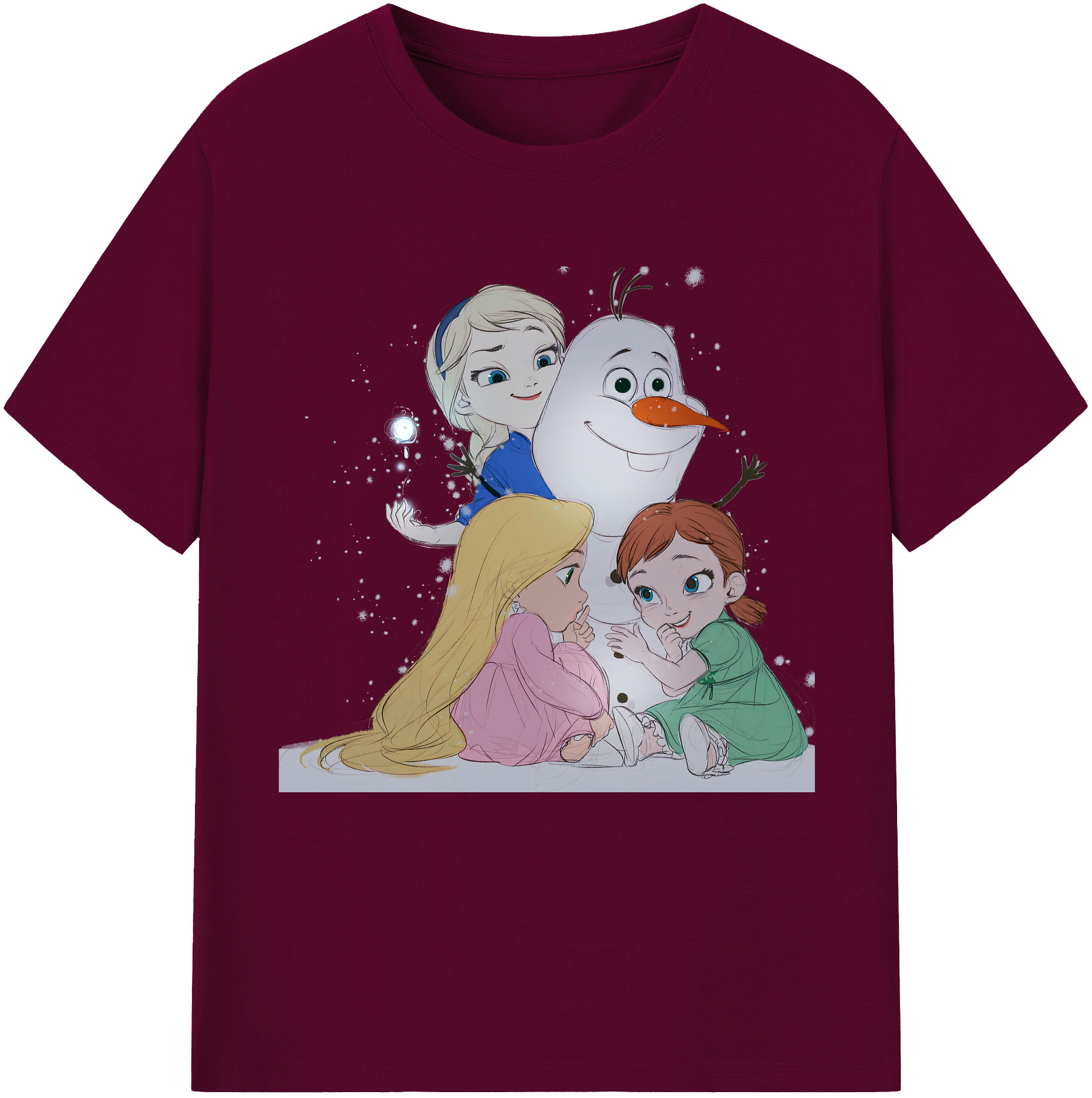 （画像用） アナと雪の女王 アンナ エルサ Frozen Anna Elsa レディースカジュアルプリントTシャツ（綿100％）